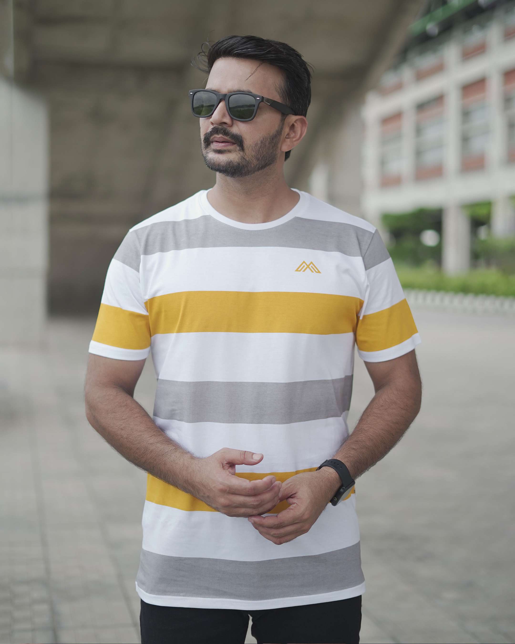 Men's Premium Striped Combed Cotton T-Shirt | MFT305