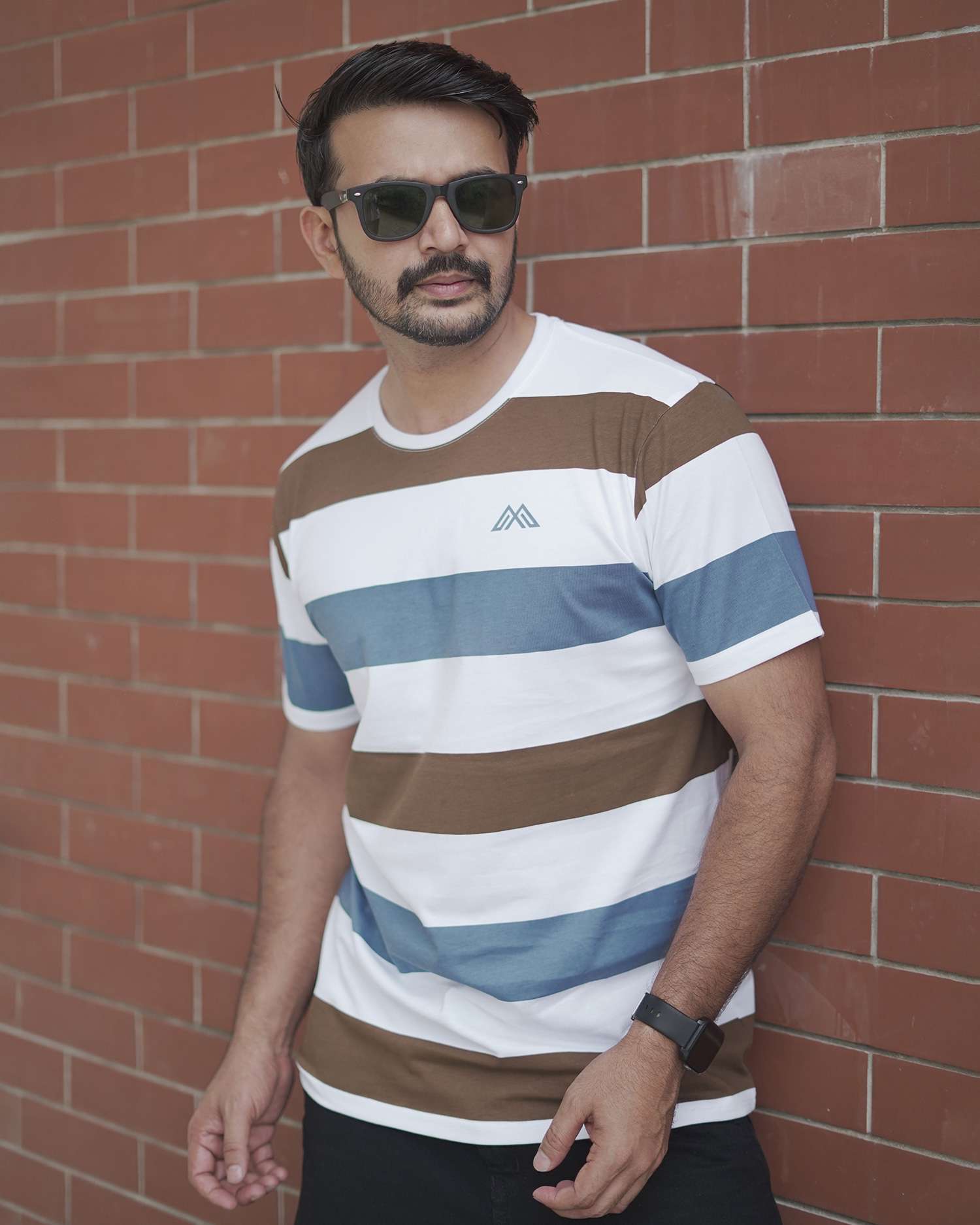 Men's Premium Striped Combed Cotton T-Shirt | MFT306