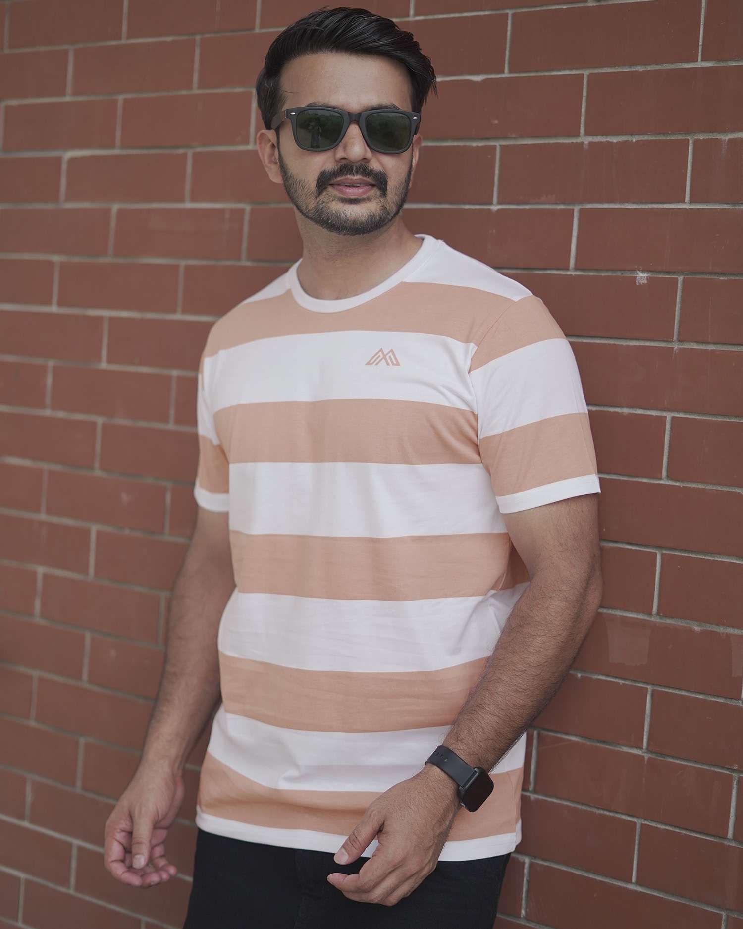Men's Premium Striped Combed Cotton T-Shirt | MFT307