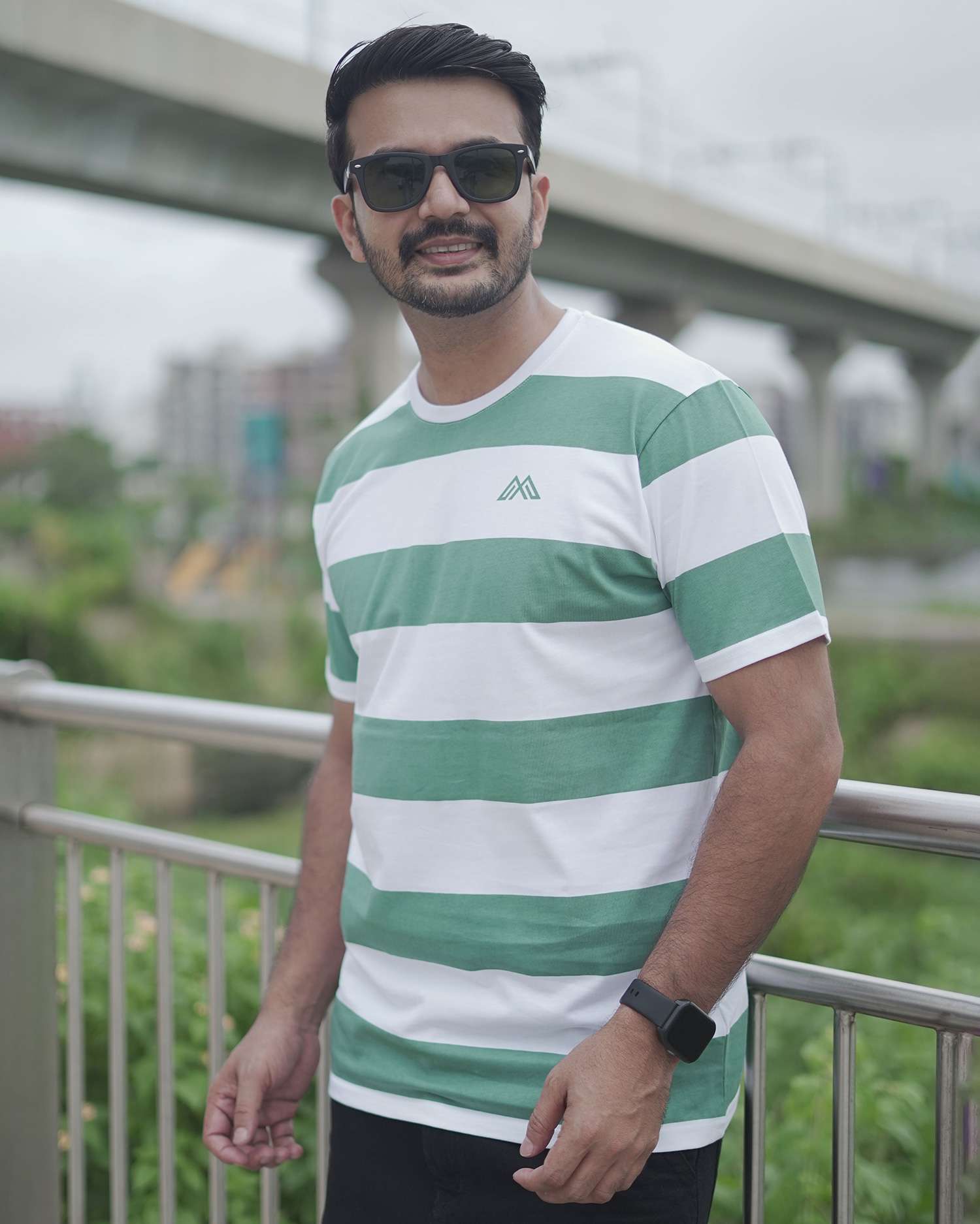 Men's Premium Striped Combed Cotton T-Shirt | MFT308