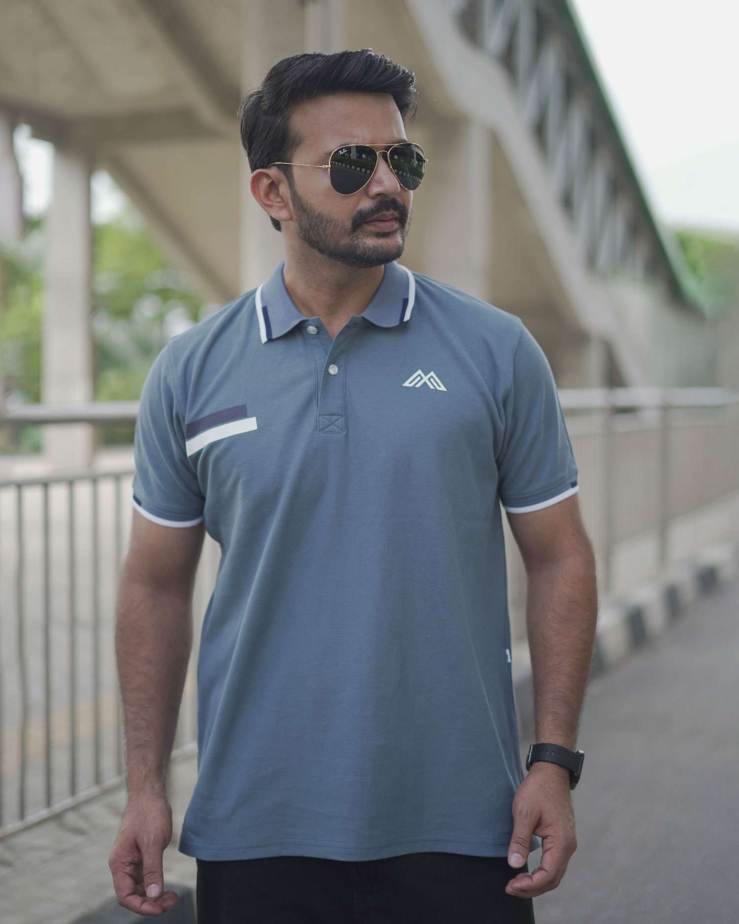 PK Cotton Polo - Steel Blue