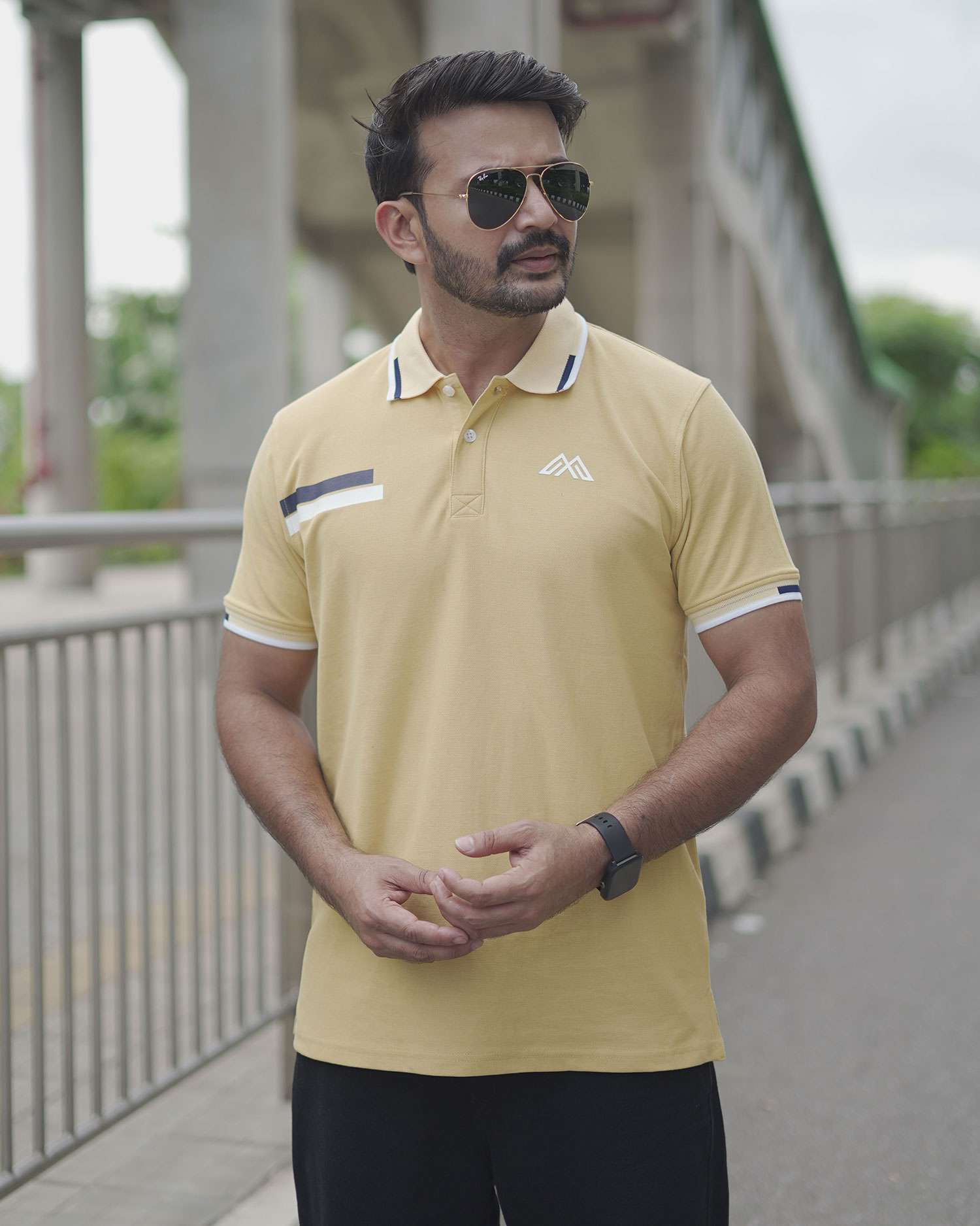 PK Cotton Polo - Beige Contrast