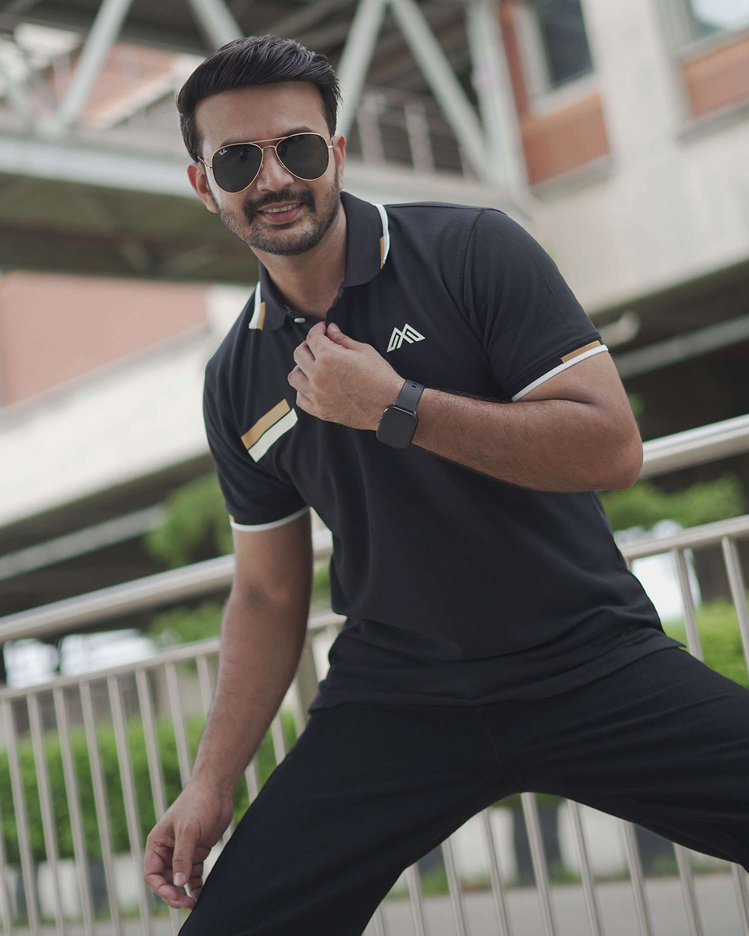 PK Cotton Polo - Black Contrast