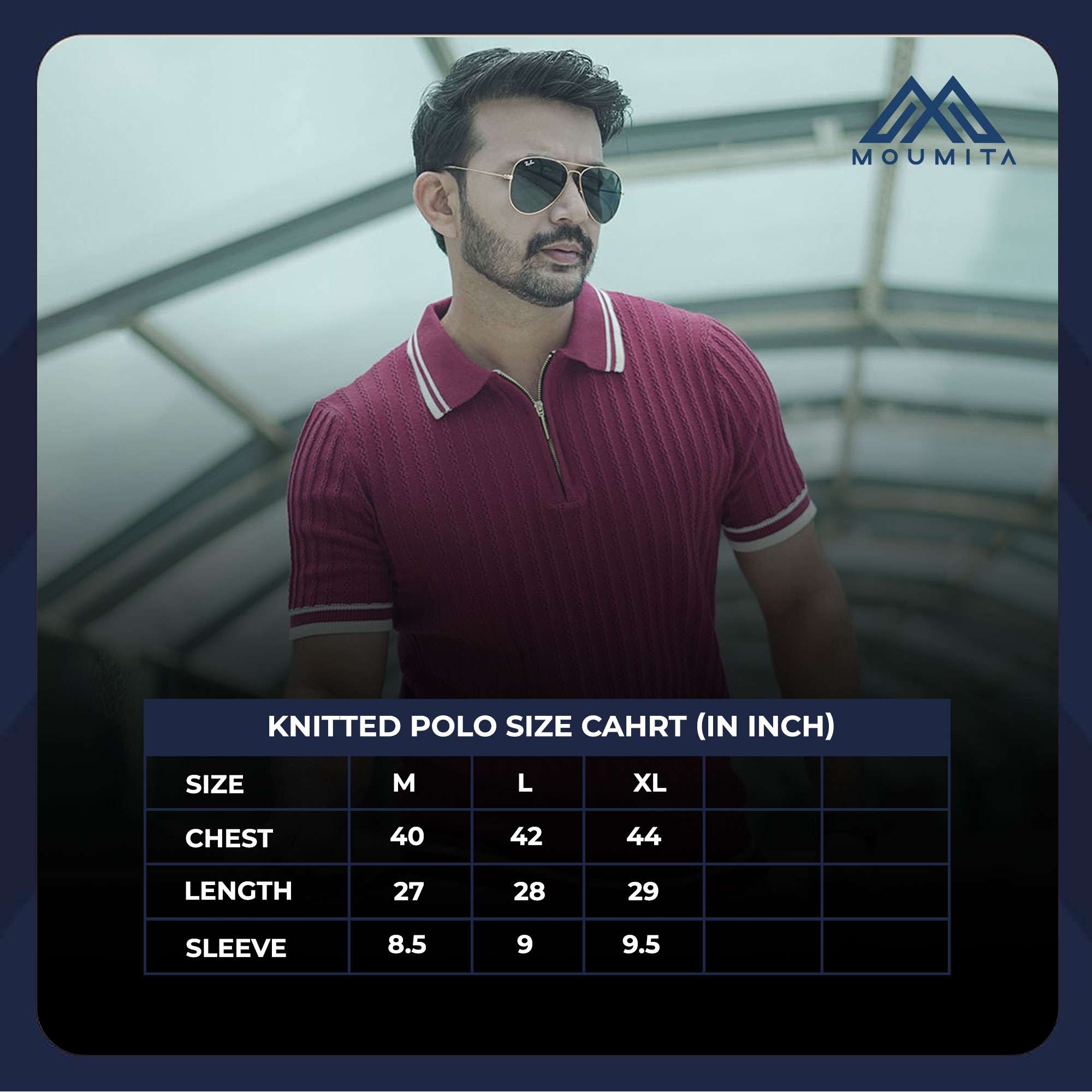 Knitted Polo Shirt For Men - Maroon