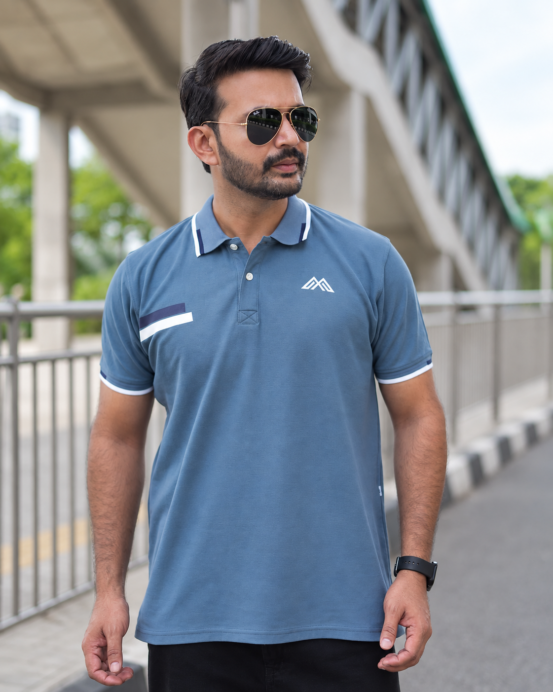 PK Cotton Polo - Steel Blue
