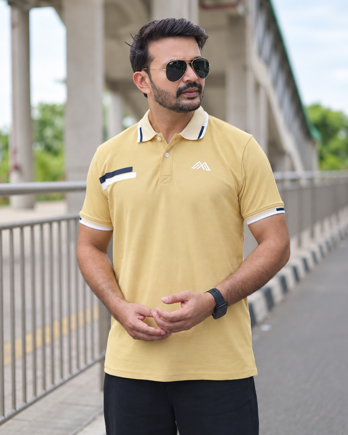 PK Cotton Polo - Beige Contrast