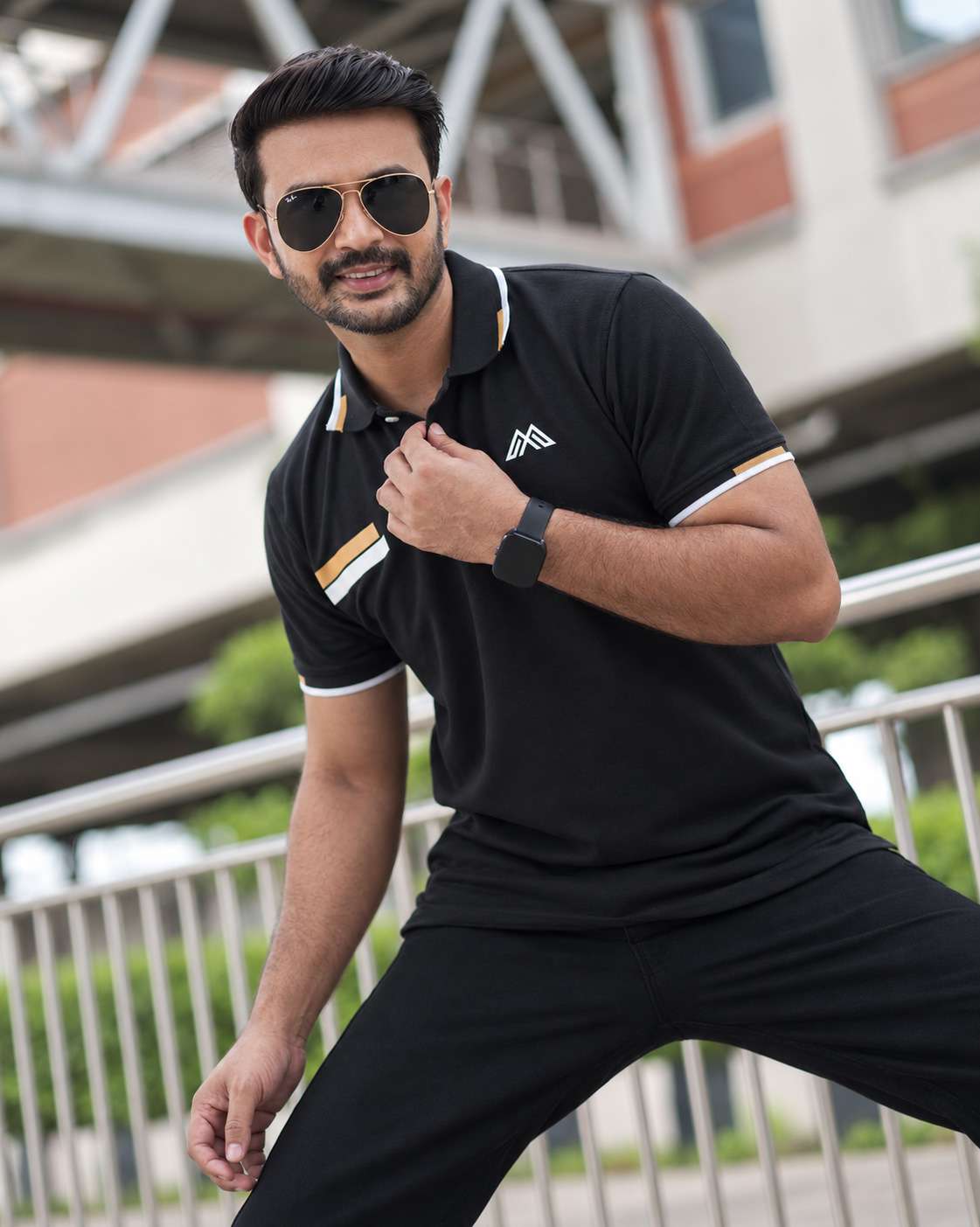 PK Cotton Polo - Black Contrast