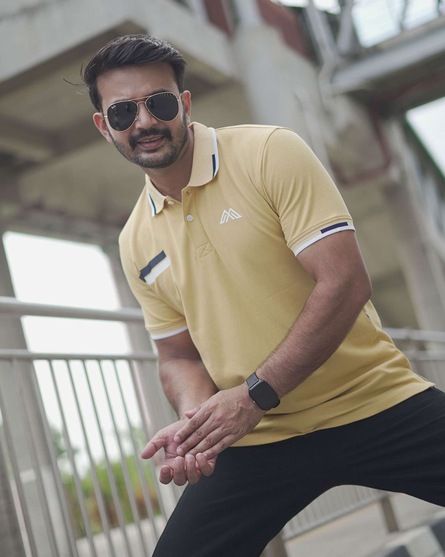 PK Cotton Polo - Beige Contrast