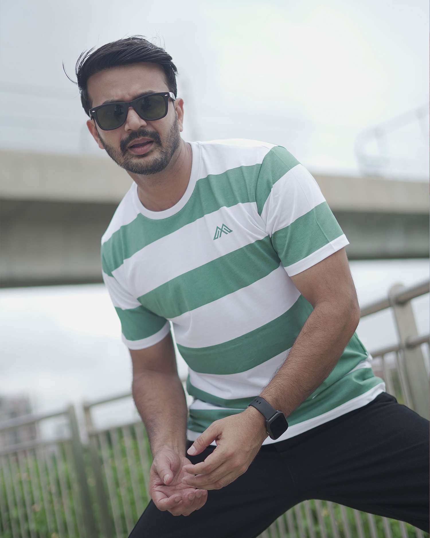 Men's Premium Striped Combed Cotton T-Shirt | MFT308