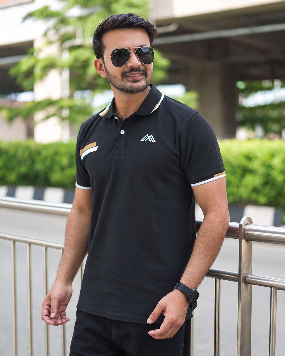 PK Cotton Polo - Black Contrast