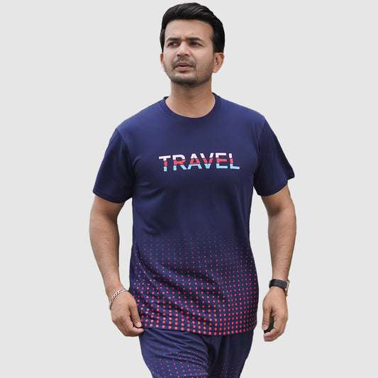 Printed Mash Fabric T-Shirt | MFT303