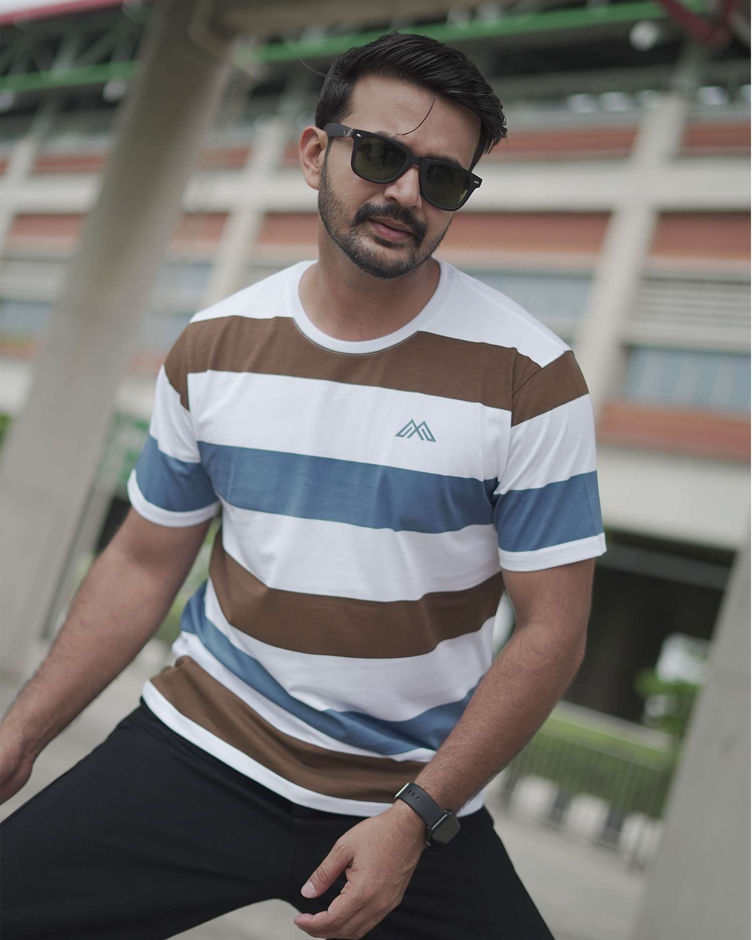 Men's Premium Striped Combed Cotton T-Shirt | MFT306