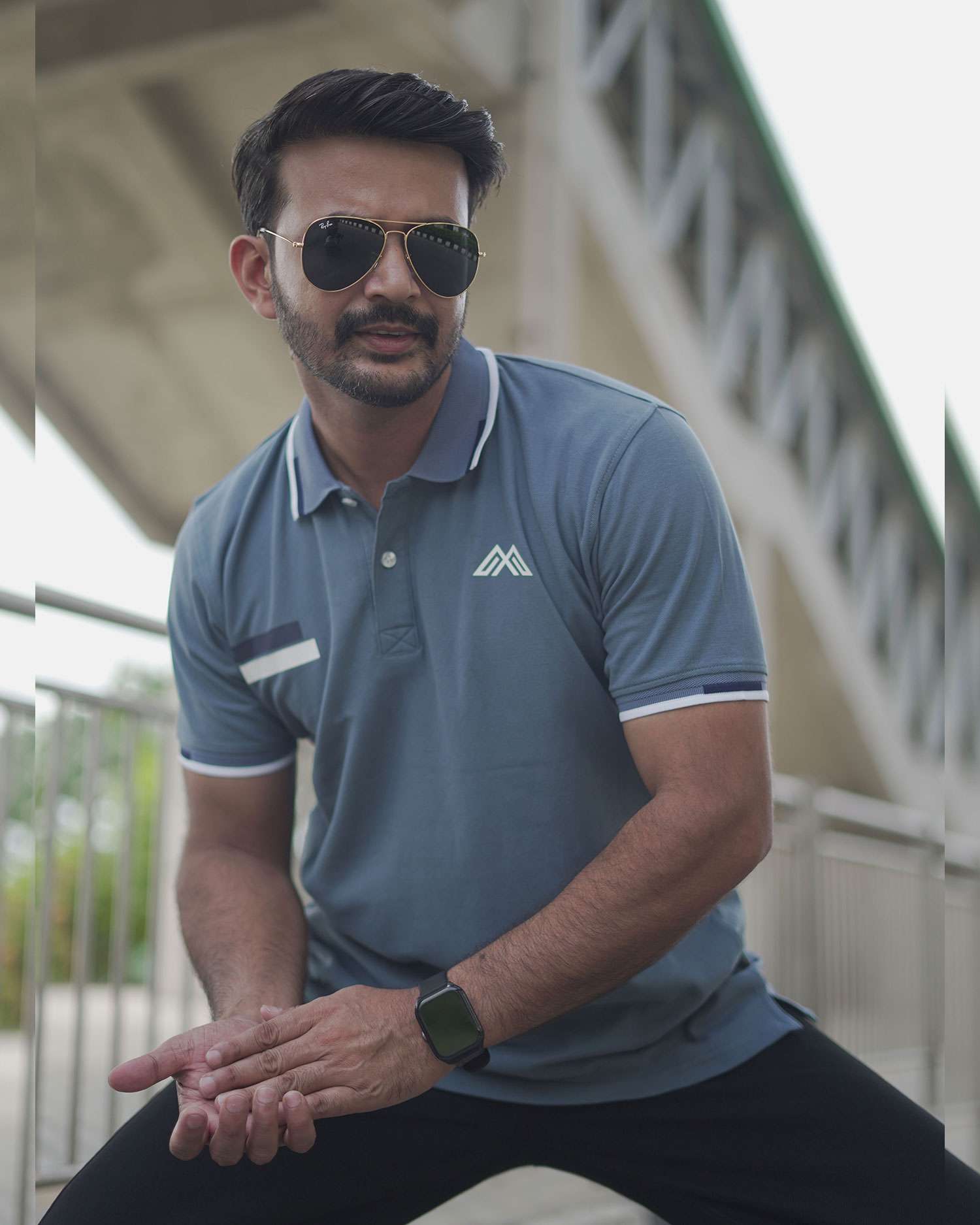 PK Cotton Polo - Steel Blue