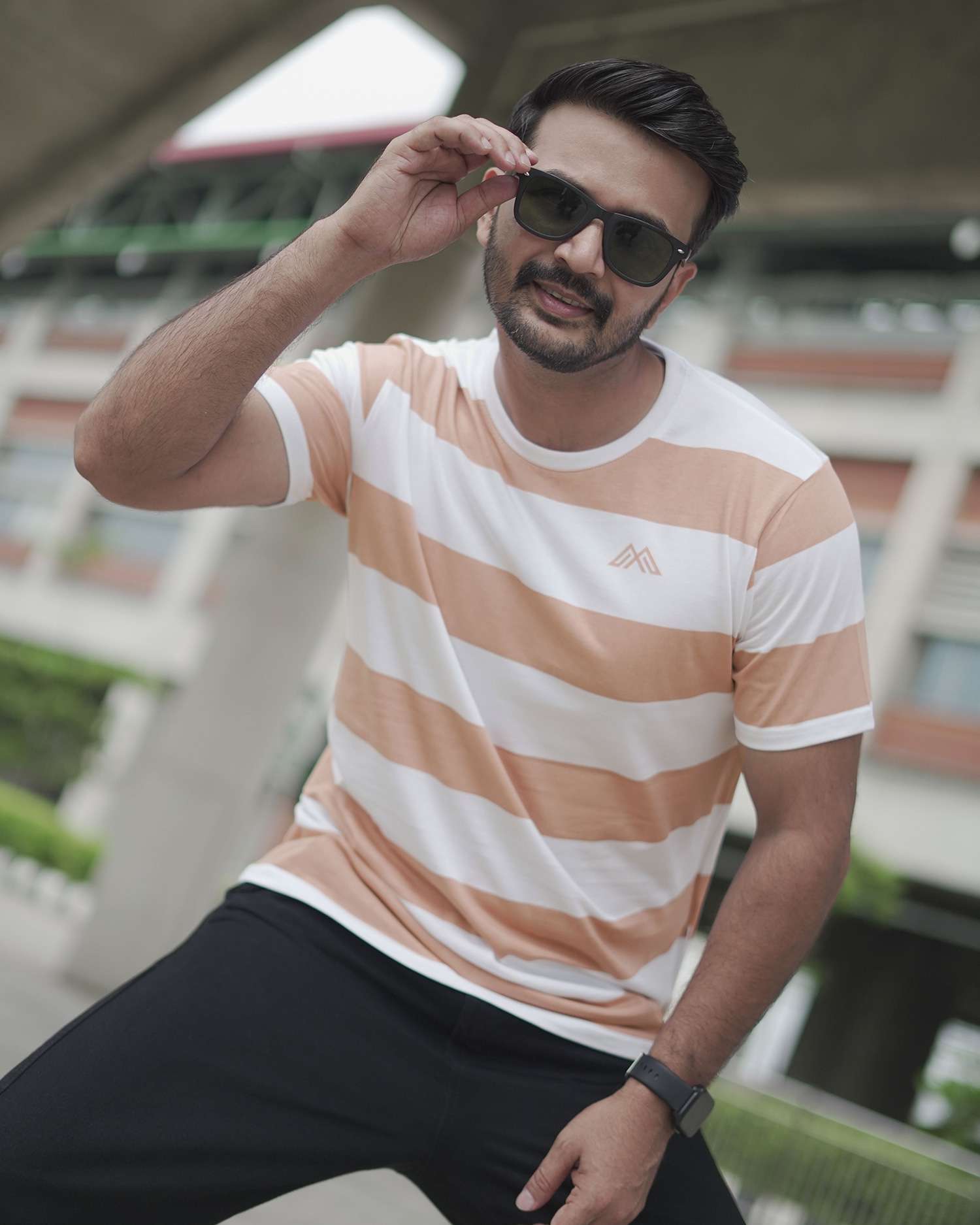 Men's Premium Striped Combed Cotton T-Shirt | MFT307