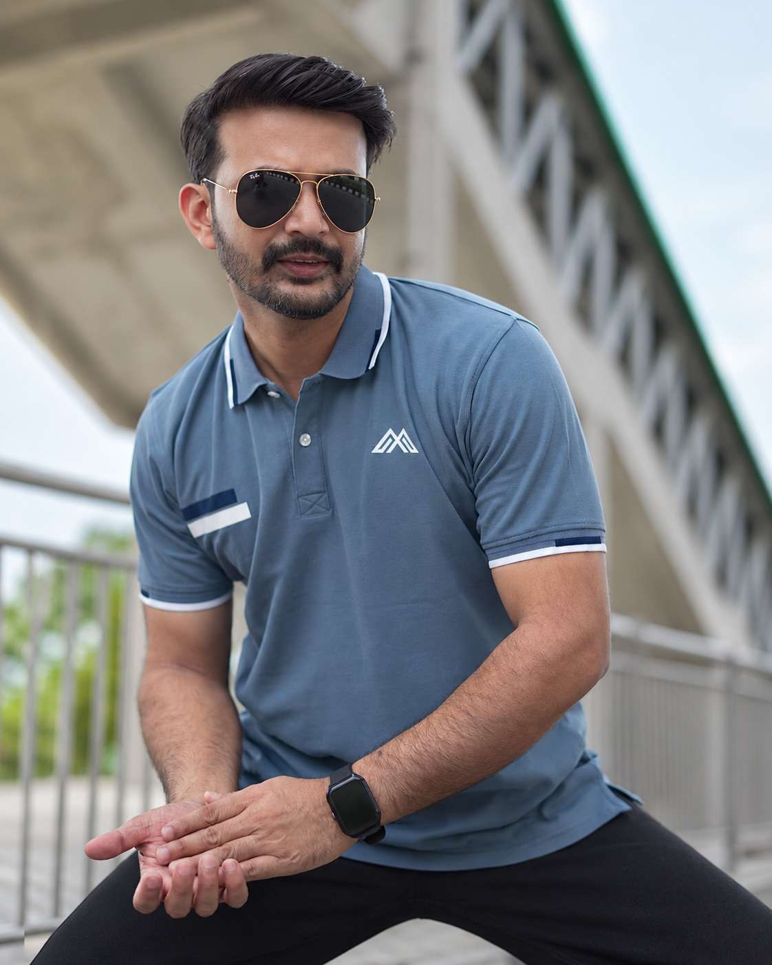 PK Cotton Polo - Steel Blue