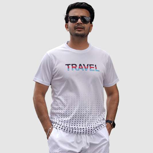Printed Mash Fabric T-Shirt | MFT301
